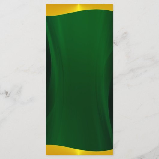 Elegant emerald Green en GoldWedding Dinner Menu (Achterkant)