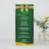 Elegant emerald Green en GoldWedding Dinner Menu (Staand voorkant)