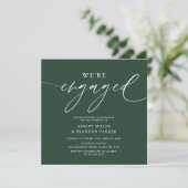 Elegant Emerald Green Engagement Party Square Kaart
