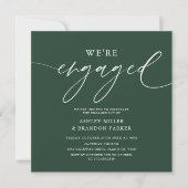 Elegant Emerald Green Engagement Party Square Kaart (Voorkant)