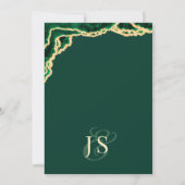 Elegant Emerald Green Eucalyptus Agate Wedding Kaart (Achterkant)