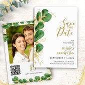 Elegant Emerald Green Eucalyptus Foto Save The Date