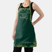 Elegant Emerald Green Eucalyptus Greenery Kitchen Schort (Insitu)