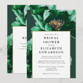 Elegant Emerald Green Floral QR Code Vrijgezellenf Kaart (Voorkant / Achterkant)