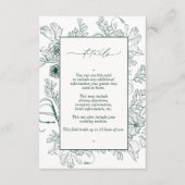 Elegant Emerald Green Floral Wedding Details Informatiekaartje (Voorkant)