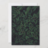 Elegant emerald green floral Wedding Invitation Kaart (Achterkant)