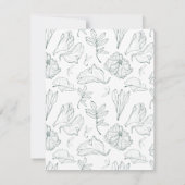 Elegant Emerald Green Floral Wedding Rehearsal Kaart (Achterkant)