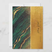 ELEGANT EMERALD GREEN FOLIE ABSTRACT AGATE WEDDING KAART (Achterkant)