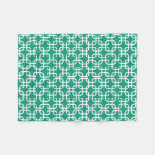 Elegant Emerald Green Geometric Links Fleece Deken (Voorkant (Horizontaal))
