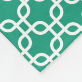 Elegant Emerald Green Geometric Links Fleece Deken (Hoek)