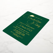 Elegant Emerald Green Gold Afstuderen Uitnodiging (Gedraaid)