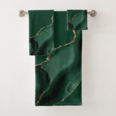 Elegant Emerald Green Gold Agate Bad Handdoek (Insitu)