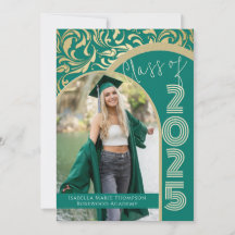 Elegant Emerald Green & Gold Arch Foto Afstuderen