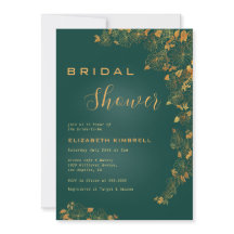 Elegant Emerald Green Gold Floral Vrijgezellenfees