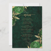 Elegant Emerald Green Gold Floral Wedding Kaart (Voorkant)