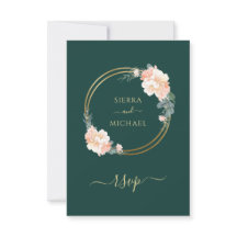 Elegant Emerald Green Gold Floral Wedding