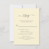 Elegant Emerald Green Gold Floral Wedding RSVP Kaartje (Achterkant)