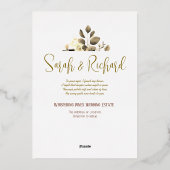 Elegant Emerald Green Gold Foil Wedding Folie Uitnodiging (Achterkant)