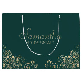 Elegant Emerald Green Gold - gepersonaliseerde bri Groot Cadeauzakje