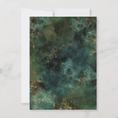 Elegant Emerald Green & Gold Glitter Agate Wedding Kaart (Achterkant)