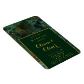 Elegant Emerald Green & Gold Glitter Agate Wedding Magneet (Rechterzijde)