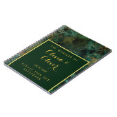 Elegant Emerald Green & Gold Glitter Wedding Guest Notitieboek (Linkerzijde)