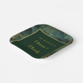 Elegant Emerald Green & Gold Glitter Wedding Papieren Bordje (Gebogen)