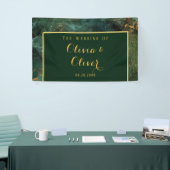 Elegant Emerald Green & Gold Glitter Wedding Spandoek (Beurs)
