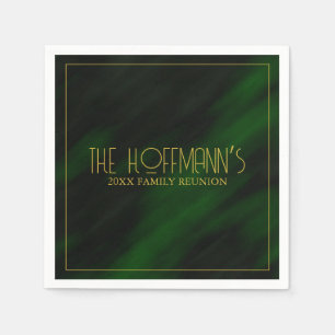 Elegant Emerald Green Gold Lijst Family Reunion Servet