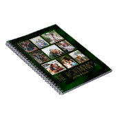 Elegant Emerald Green Gold Lijst Foto Collage Notitieboek (Rechterzijde)