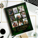 Elegant Emerald Green Gold Lijst Foto Collage Planner<br><div class="desc">Elegant,  smaragdgroene achtergrond met gouden fotoframes en gouden typografie. Een oprecht geschenk voor elk familielid. Als u vragen hebt of hulp nodig hebt bij het ontwerp,  kunt u mij dan een bericht sturen. Ik zou je graag helpen.</div>