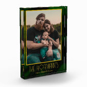 Elegant Emerald Green Gold Lijst Photo Block Fotoblokken (Links)