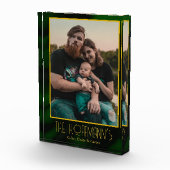 Elegant Emerald Green Gold Lijst Photo Block Fotoblokken (Rechts)