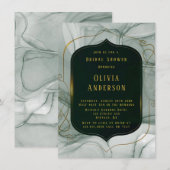 Elegant Emerald Green Gold Lijst Vrijgezellenfeest Kaart (Voorkant / Achterkant)