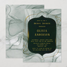 Elegant Emerald Green Gold Lijst Vrijgezellenfeest Kaart