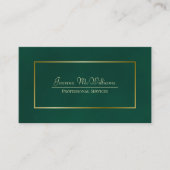 Elegant Emerald Green & Gold Professional QR-code Visitekaartje (Voorkant)
