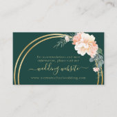 Elegant Emerald Green Gold Rings Wedding Website Informatiekaartje (Voorkant)