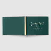 Elegant Emerald Green Gold Wedding Gastenboek (Volledig)