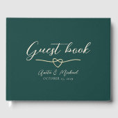 Elegant Emerald Green Gold Wedding Gastenboek (Voorkant)