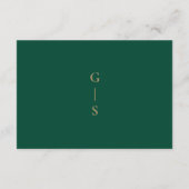 Elegant Emerald Green Gold Wedding - Gegevens Informatiekaartje (Achterkant)
