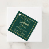 Elegant Emerald Green & Gold Wedding Hartelijk dan Bedankjes Labels (In situ)