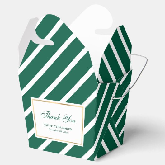 Elegant Emerald Green Gold Wedding Hartelijk dank Bedankdoosjes (Geopend)