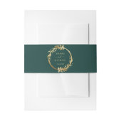 Elegant Emerald Green Golden Foliage Wedding Uitnodigingen Wikkel (Voorkant Voorbeeld)