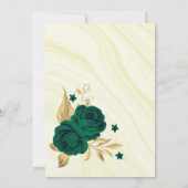 elegant emerald green goudbladeren save the date (Achterkant)