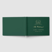 Elegant emerald Green  Grest Monogram Wedding Gastenboek (Volledig)