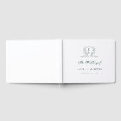 Elegant emerald Green  Grest Monogram Wedding Gastenboek (Volledig)