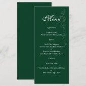 Elegant Emerald Green leaf Menu (Voorkant / Achterkant)