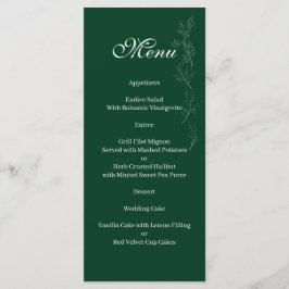 Elegant Emerald Green leaf Menu