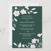 Elegant Emerald Green Magnolia Wedding Kaart (Voorkant)