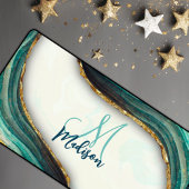 Elegant emerald green marmer faux goud glitter bureaumat